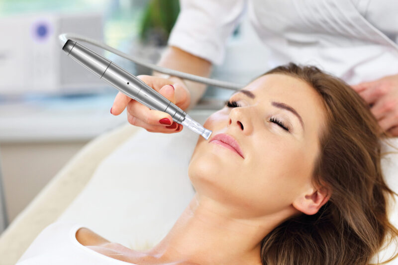 Picture of woman having facial treatment in beauty salon