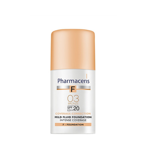 Υγρό foundation Pharmaceris Intense Coverage Fluid με 20 SPF για ευαίσθητες επιδερμίδες.